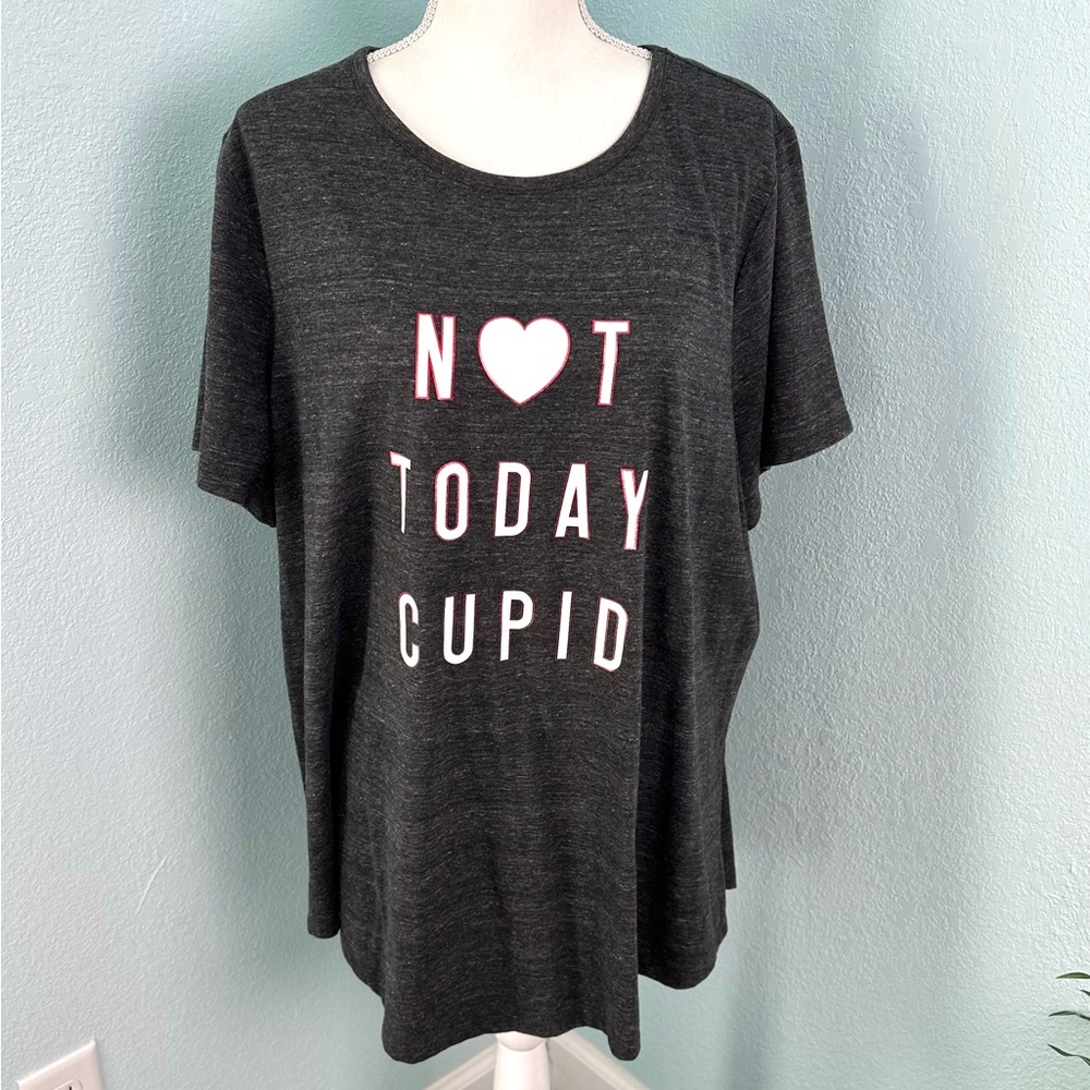 Lane Bryant Plus Size 22/24 Dark Gray “Not Today Cupid” Graphic T-Shirt New